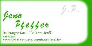 jeno pfeffer business card